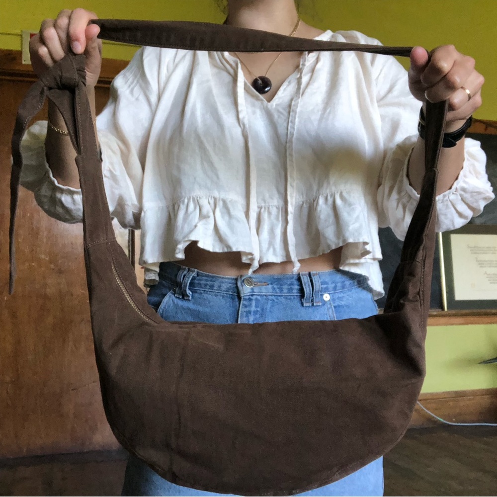 Handmade Brown Crescent / Banana / Hobo bag